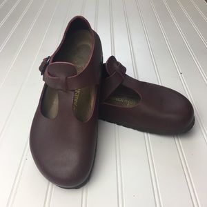 Birkenstock’s Paris Clogs in Maroon Leather